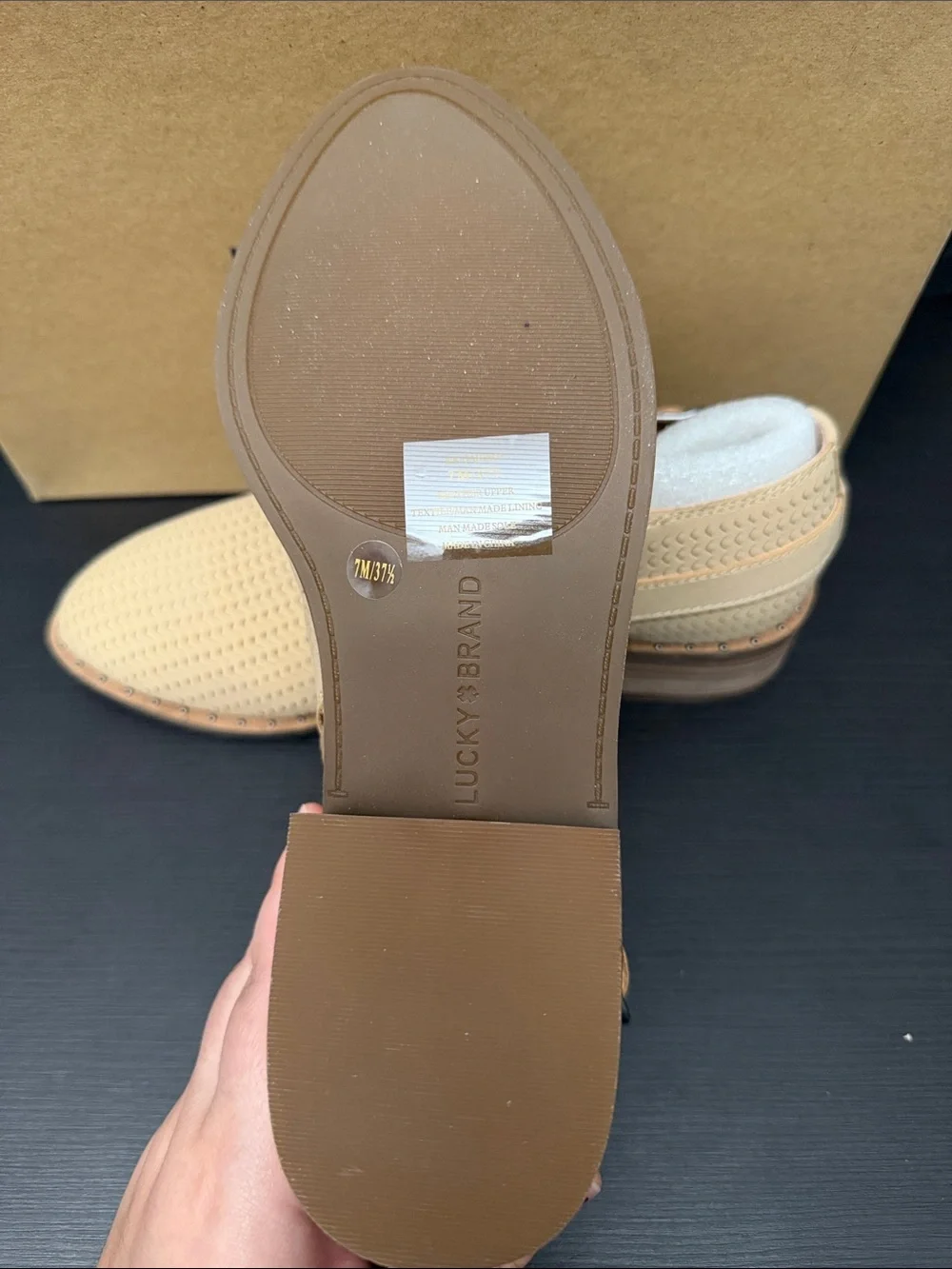 Lucky Brand Beige Gahiro Tavertine Nabucco Booties